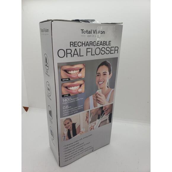 Total Vision Rechargeable Oral Flosser 5.5oz Water Tank Dental USB Waterproof - Picture 4 of 8